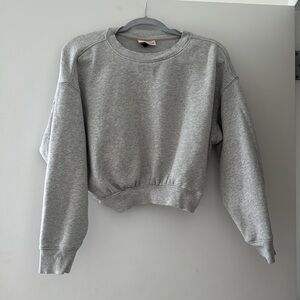 Cropped Heather Grey Crew Neck